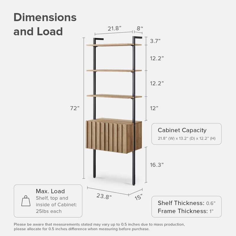 mopio Norwin 5-Tier Ladder Shelf, 3-Tier Ladder Shelf Cabinet & Ladder Desk Cabinet