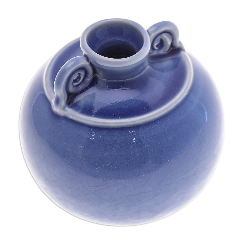 Novica Handmade Thai Blue Celadon Ceramic Vase