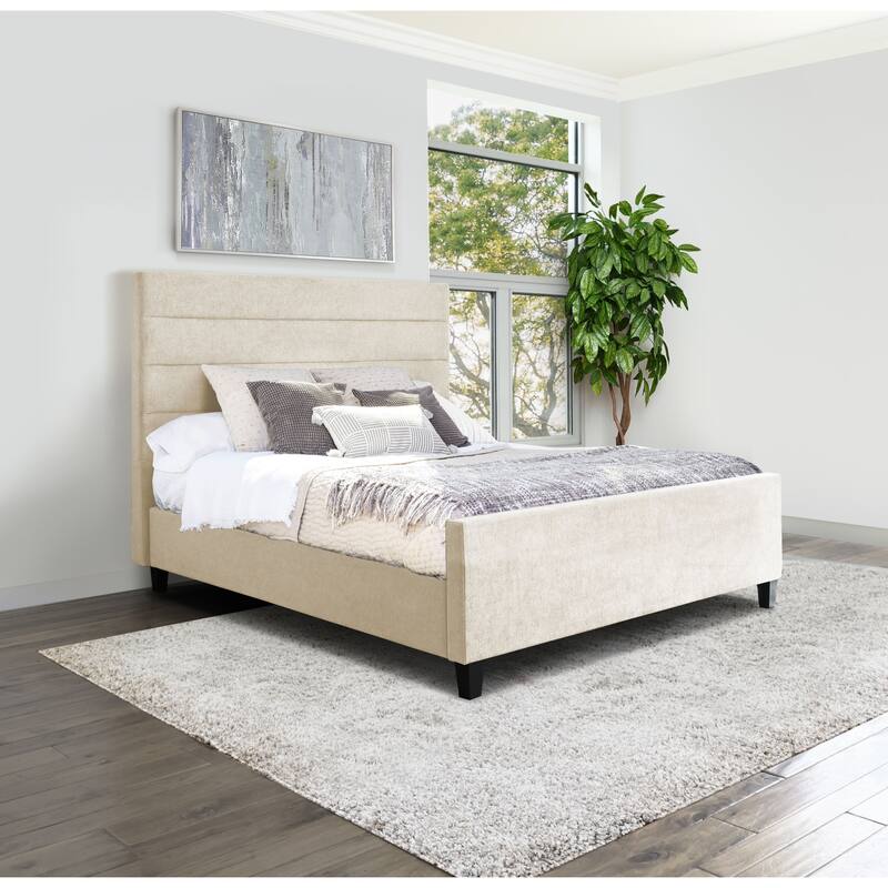 Abbyson Seneca Grey Upholstered Bed