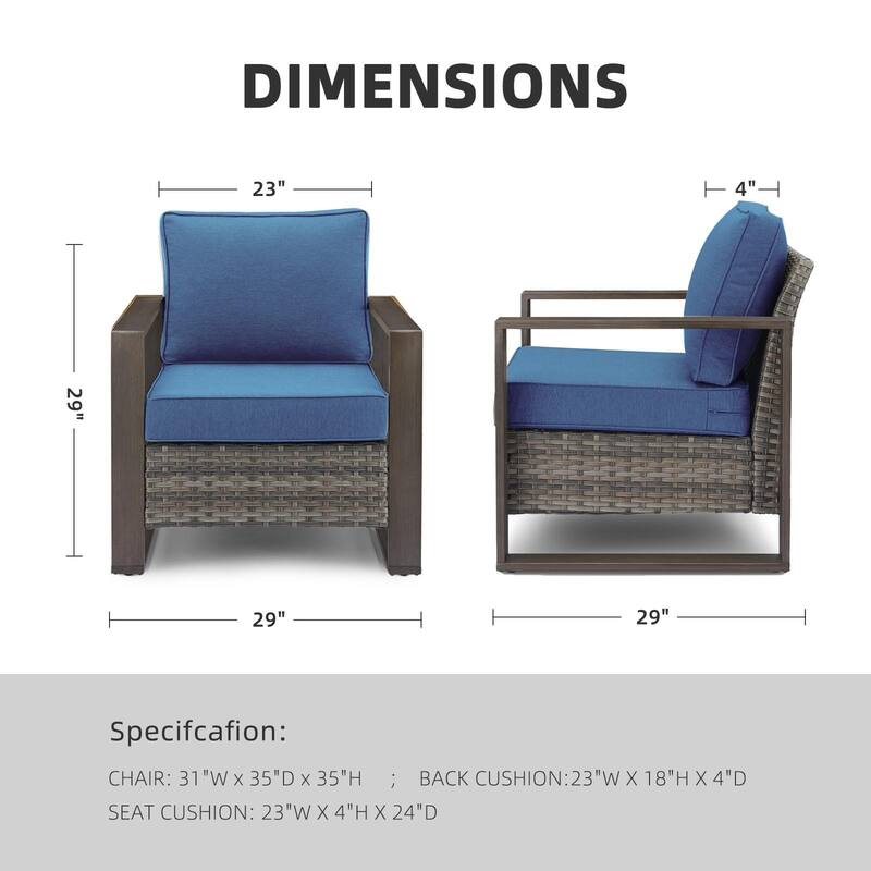 Gymojoy Outdoor Club Chair with Soft Cushion Weather-resistance
