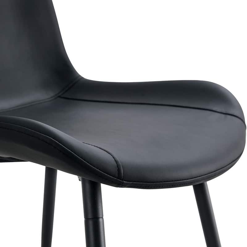 Modern/Contemporary Faux Leather Dining Chairs Set of 4 with Black Metal Legs