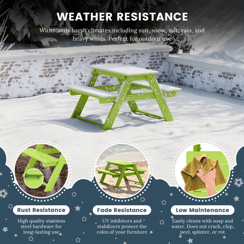 Laguna Kids Outdoor Poly Picnic Table