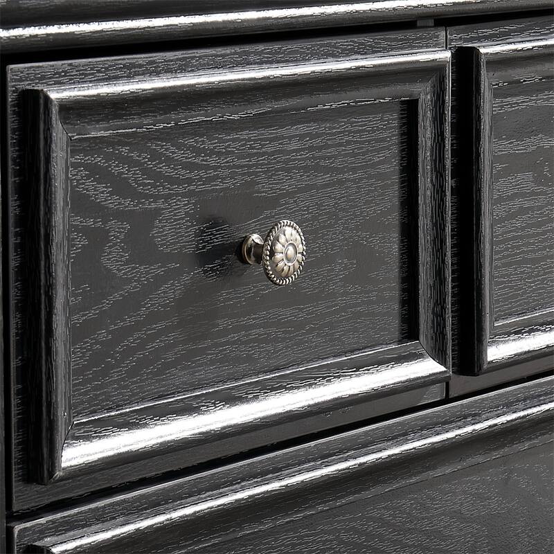 Modern 6 Drawers Dresser with Metal Handles and Metal Slide Rails