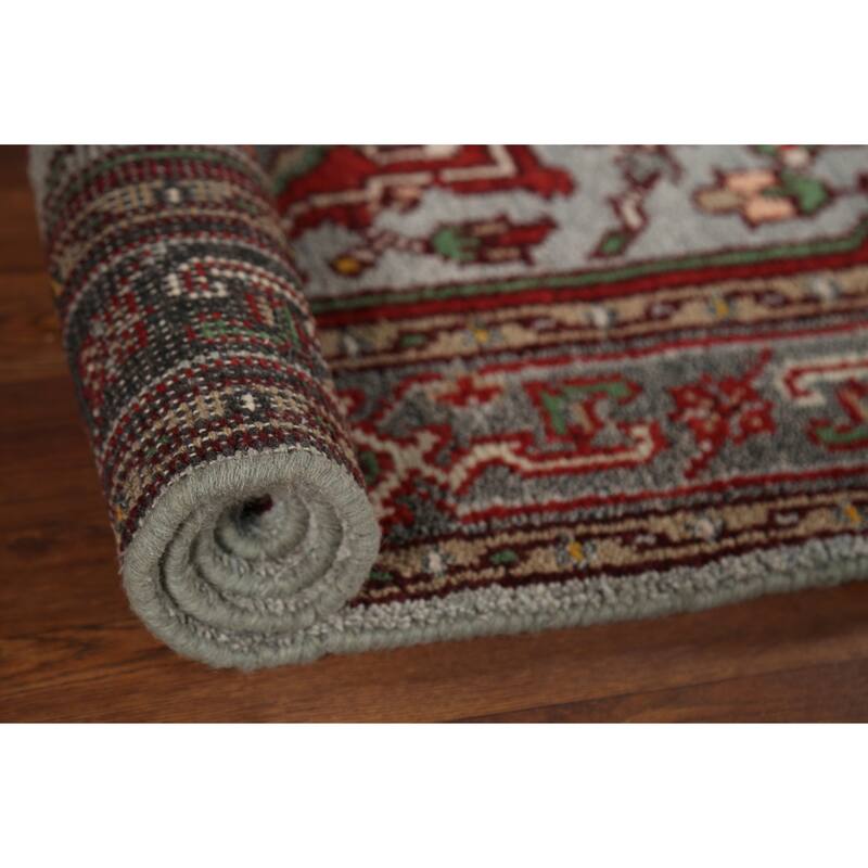 Heriz Serapi Indian Accent Rug Hand-Knotted Wool Carpet - 3'1"x 4'11"