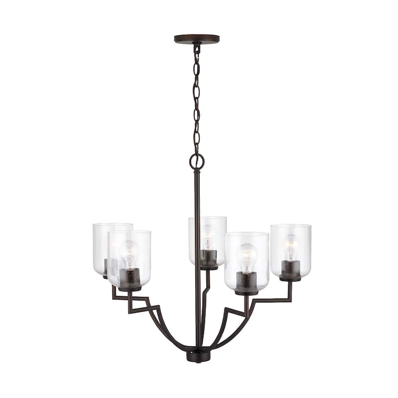 Carter 5-light Chandelier w/ Clear Seeded Glass