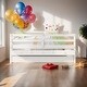 preview thumbnail 2 of 50, Elegant Low Loft Bed Twin Size with Trundle, Full Safety Fence, Climbing ladder and Storage Drawers, Solid & Sturdy, White