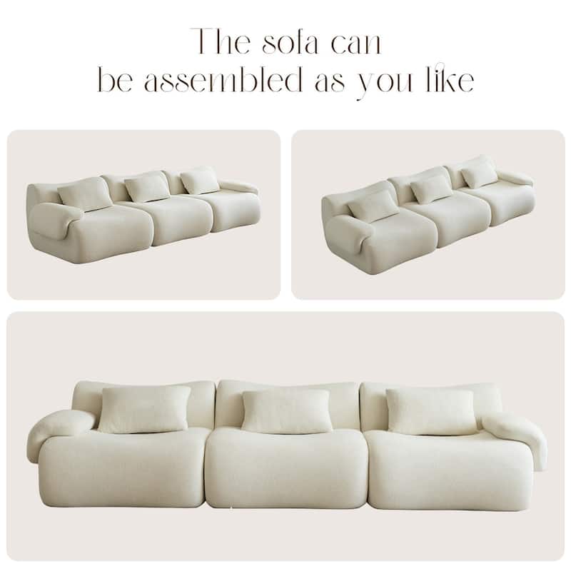 Modular Sectional Sofa Ergonomics Deep Seat Couch with Curved Seat