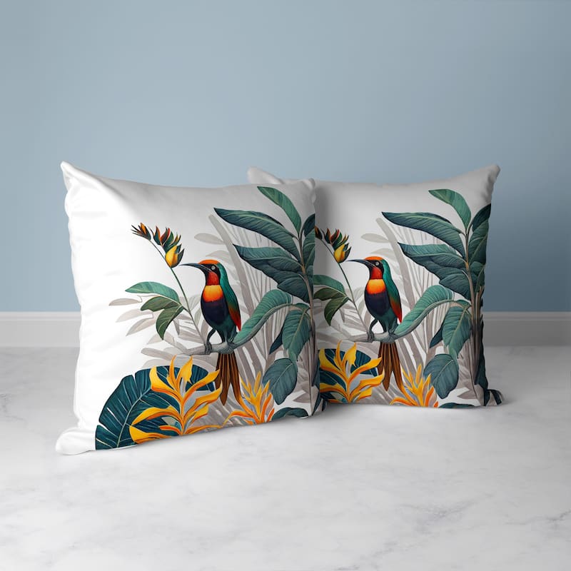Woodland Chronicles Faux Suede Reversible Throw Pillow White and Blue