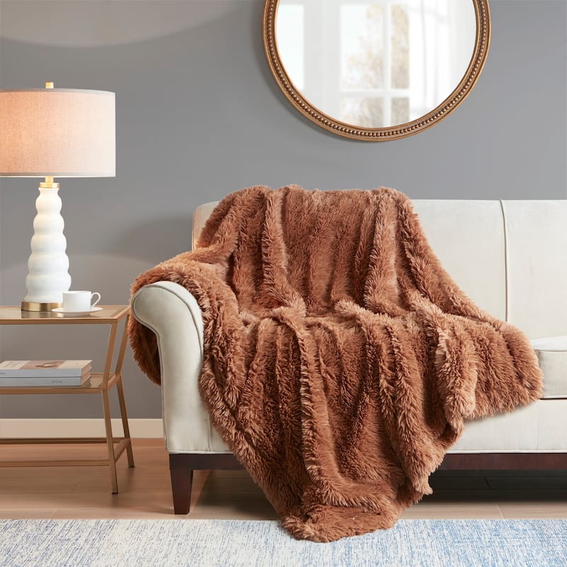 Madison Park Amaya Faux Fur Throw 50x60"