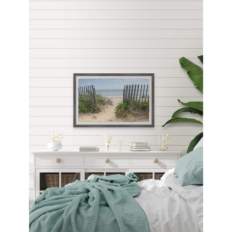 Beach Scene Framed Print - Coastal Wall Art - Ocean Landscape Painting - Home Decor Picture
