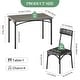 preview thumbnail 2 of 21, 5 Pcs Dining Table Chair Set , Compact Kitchen Table Set with 4 Upholstered Chairs - 43.3x27.5x30in