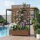 preview thumbnail 40 of 103, 72 in Metal Movable Planter Box with Trellis Privacy Screen Lockable Wheels