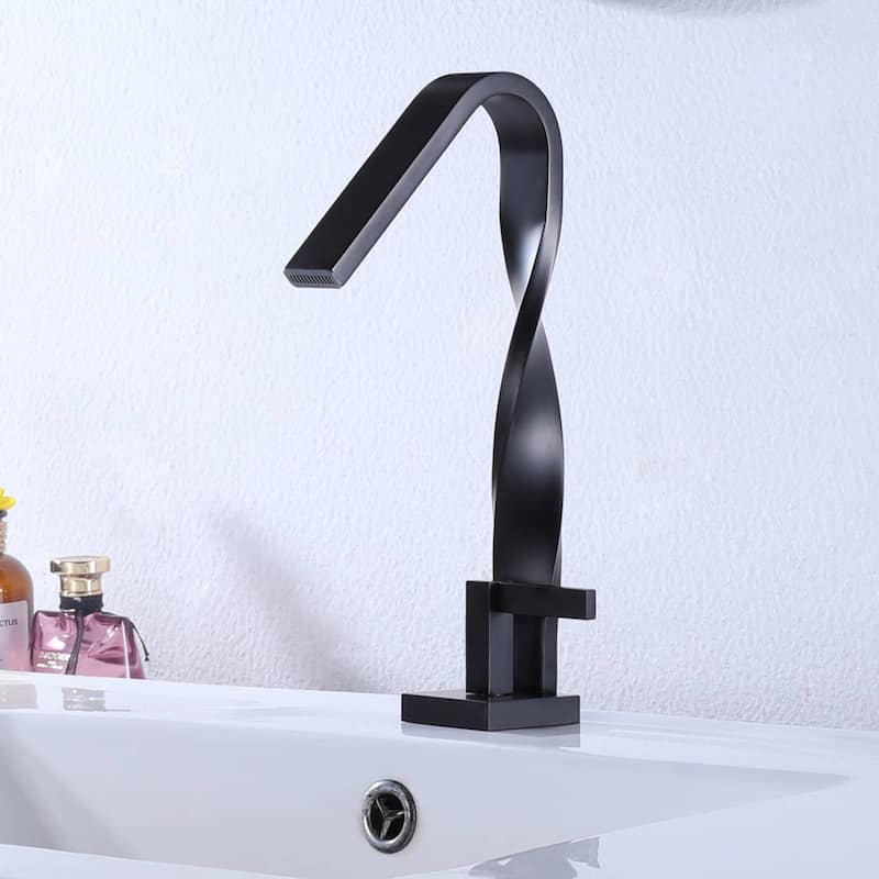 Single Hole Bathroom Sink Faucet Single Handle Bathroom Vessel Sink Faucets Matte Black Modern Basin Vanity Tap With Deck Plate