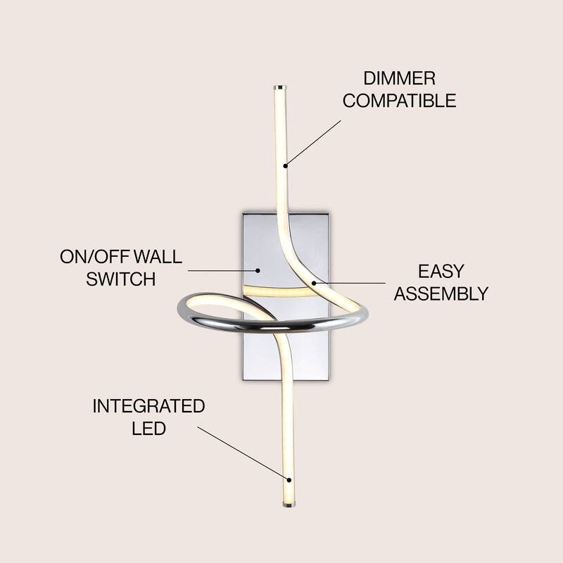 Crucis Minimalist Metal Integrated LED Vanity Light Sconce, by JONATHAN Y