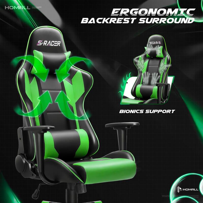 Homall Ergonomic Faux Leather Adjustable Swivel Office Gaming Chair