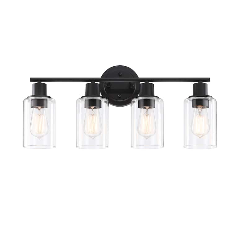 Modern 2/3/4-light Bathroom Dimmable Vanity Lights Wall Sconces - 4-Light - Matte Black