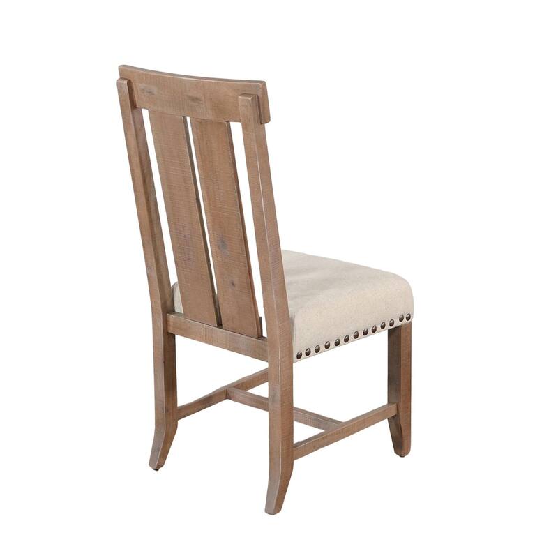 Brown/Ivory Fabric Upholstered Wood Frame Dining Chair, Set of 2, Sturdy Dining Chair for Dining Rooms - 20.5