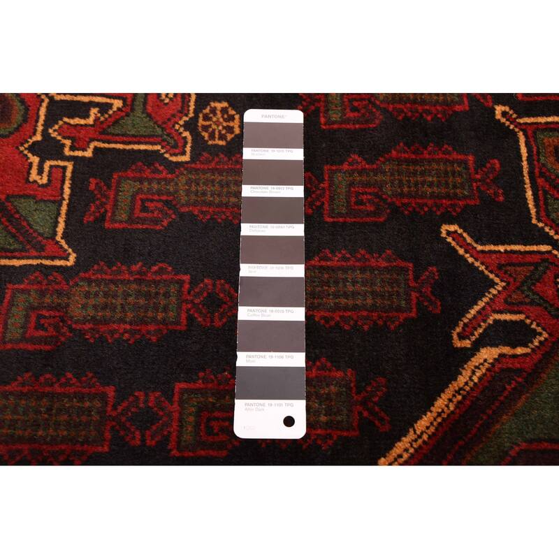 ECARPETGALLERY Hand-knotted Teimani Black, Red Wool Rug - 3'8 x 6'3