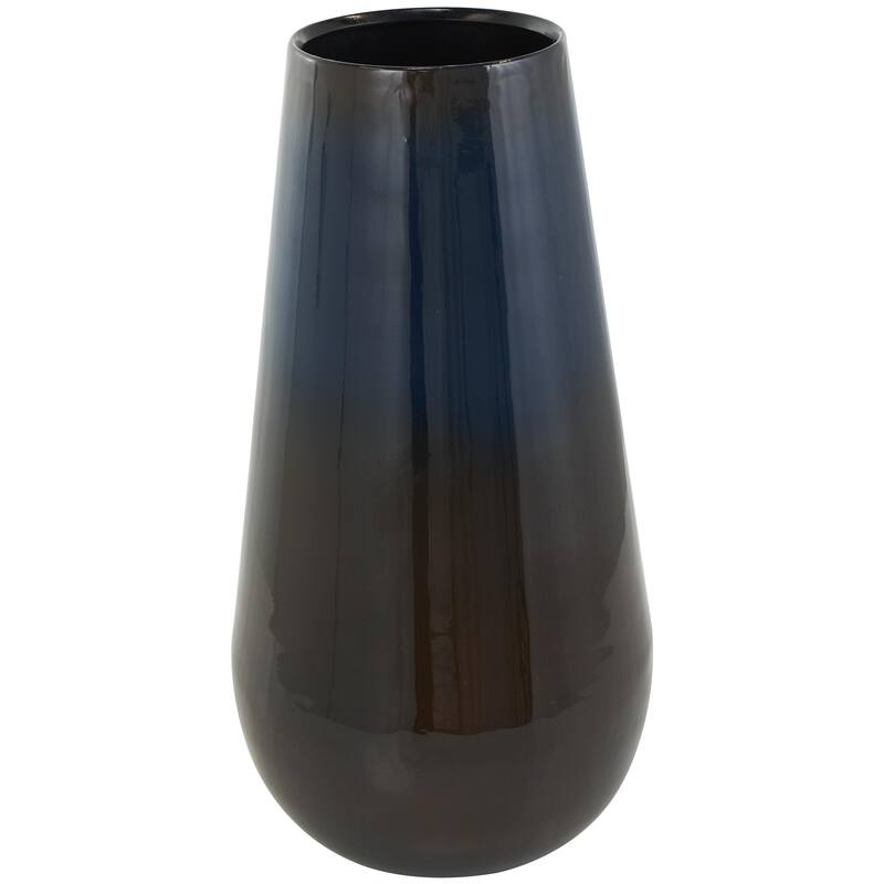 CosmoLiving by Cosmopolitan Metal Slim and Cone Geometric Vase with Handles (Set of 2) - Gold, Silver, Dark Gray, White, Black