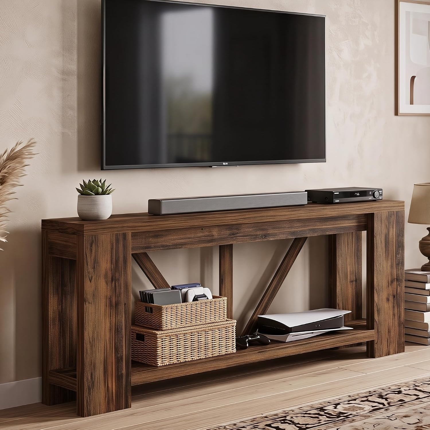 70.9" Wooden TV Stand Entertainment Center for TVs Up to 80",
