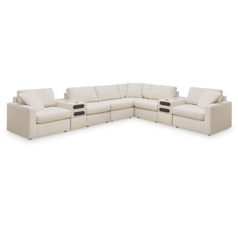 Signature Design by Ashley Modmax 8-Piece Sectional with Audio Consoles - 156" W x 124" D x 36" H - Beige