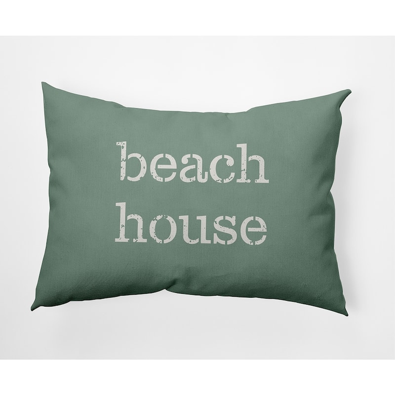 Beach House Nautical Decorative Indoor Pillow - Sage - 14" x 20"