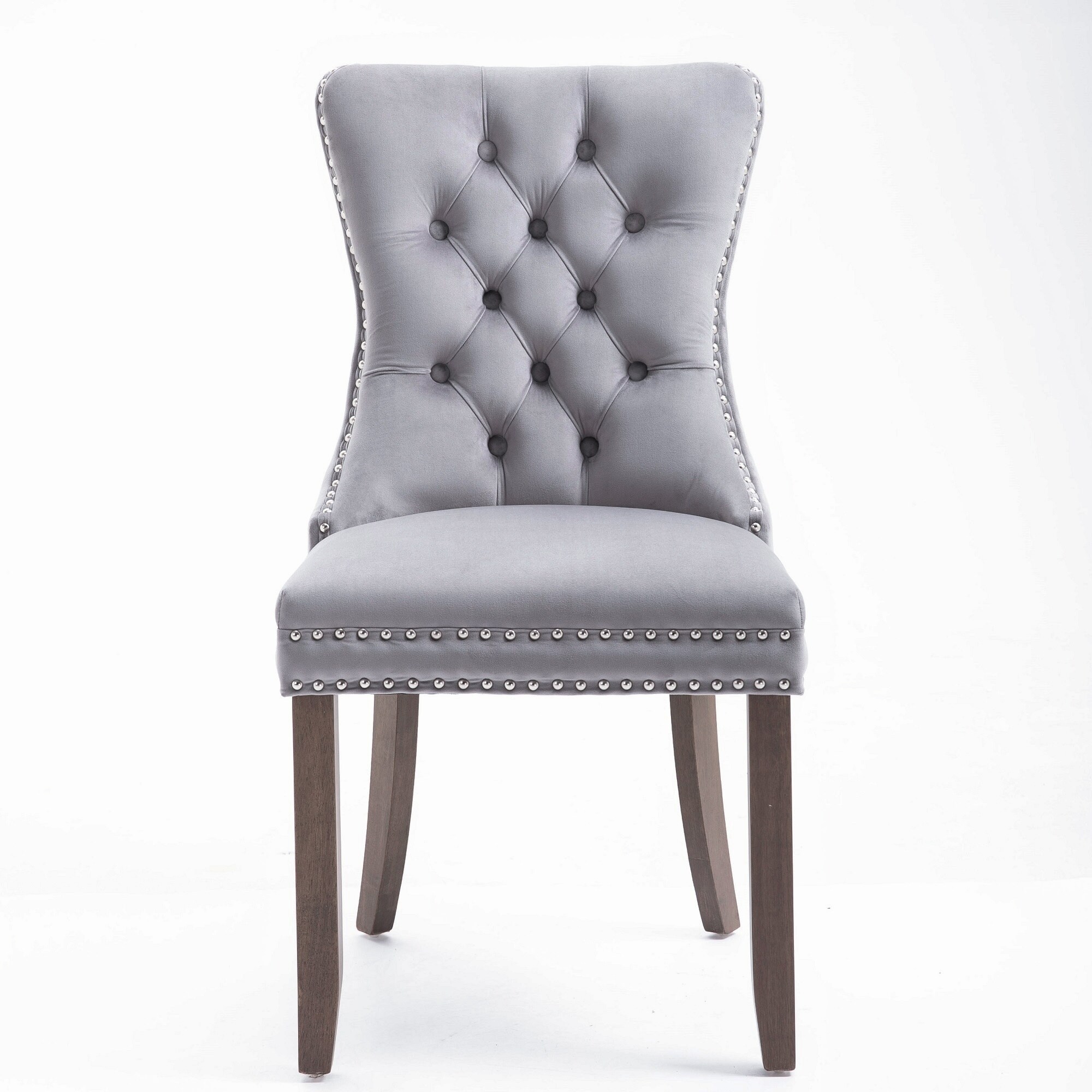 Velvet button 2025 back dining chairs