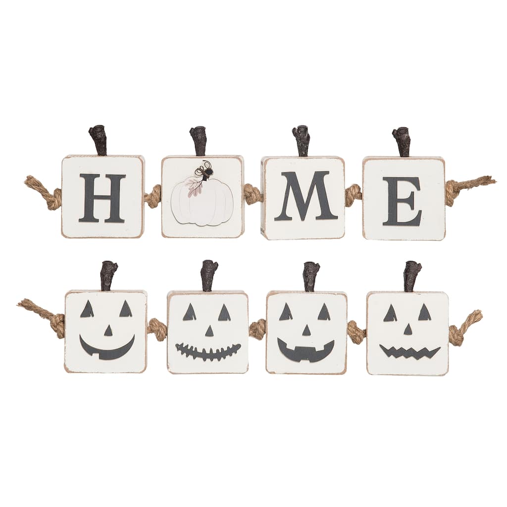 Transpac Wood 13.7 in. Multicolor Christmas Dimensional Reversible Pumpkins