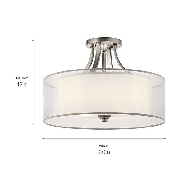 Kichler Lighting Lacey Collection 4-light Antique Pewter Semi-Flush Mount