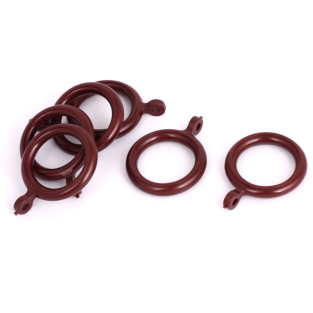 Shop 6pcs Plastic Shower Curtain Eyelet Loop Rings Hook Burgundy