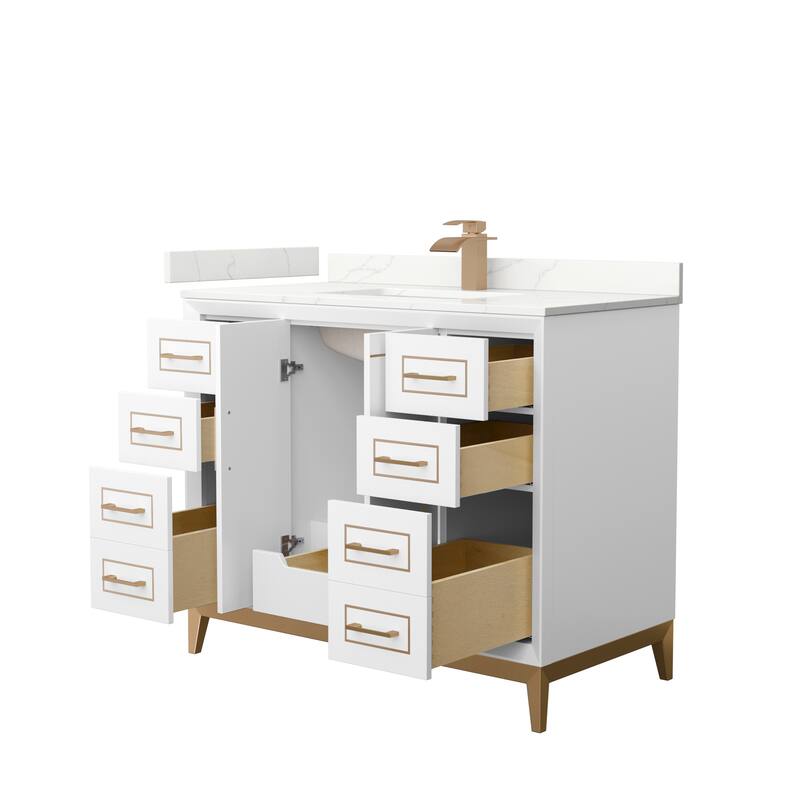 Marlena 42-inch Single Vanity, Quartz Top