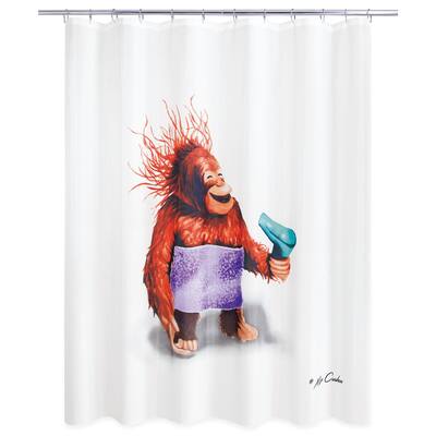 Blow Dryer Monkey Shower Curtain