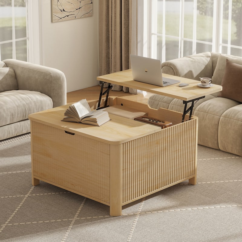 Squre Coffee Table with Large Capacity Storage