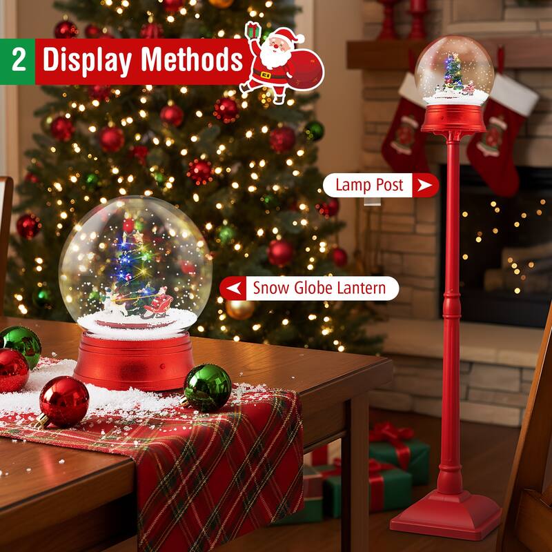Gymax 5 Ft Musical Christmas Street Lamp w/ 8 Tunes & 15 Colorful LED
