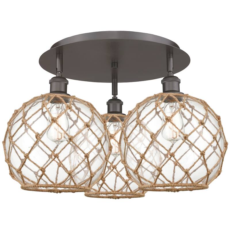 Innovations Lighting Endless Possibilities Ballston - Farmhouse Rope - 3 Light 22" Flush Mount
