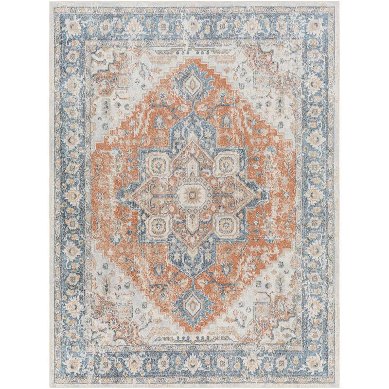 Livabliss Lillian Machine Washable Distressed Classic Area Rug