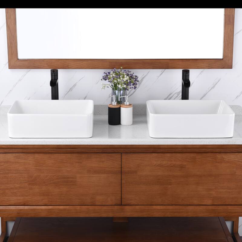 Luxier CS-013 Rectangular Bathroom Ceramic Vessel Sink Art Basin