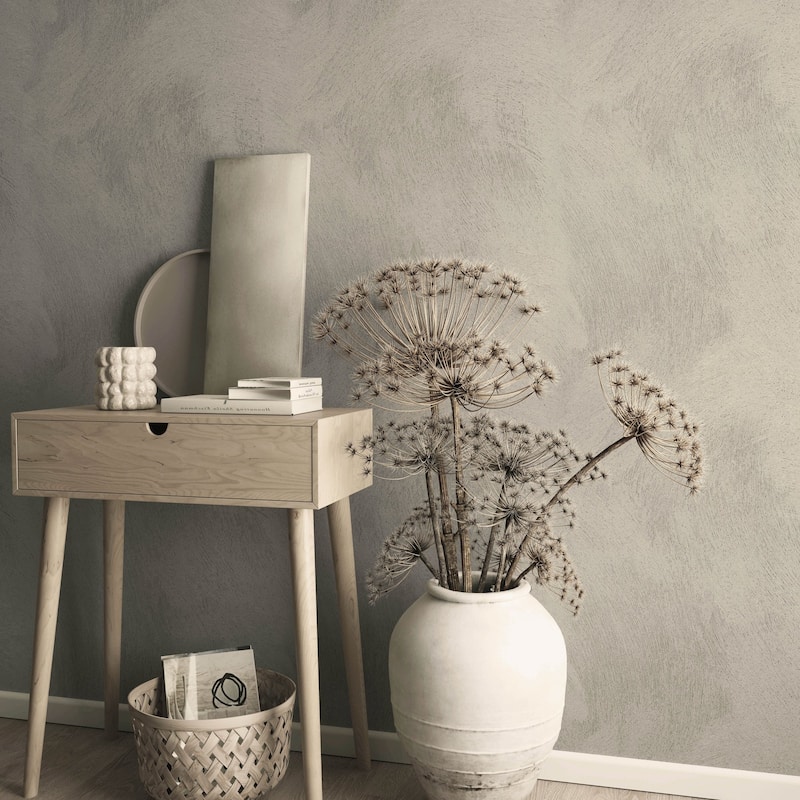 Galerie Wallcoverings Earth Collection Textured Sweeping Lines Effect Wallpaper Roll - 33 feet long x 27.5 inches wide