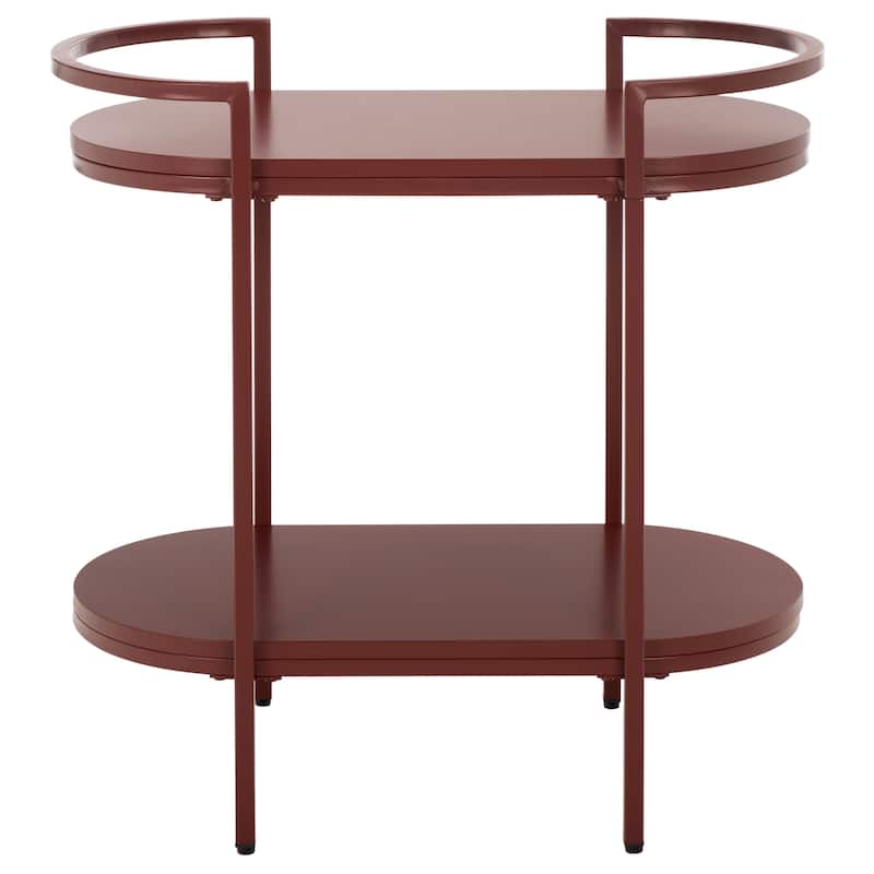 SAFAVIEH Home Inessa 2 Tier Bar Cart - 26"W x 14"D x 26"H - Brickred