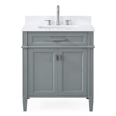 30 Inch Durand Modern Bathroom Sink Vanity with Stone Counter Top