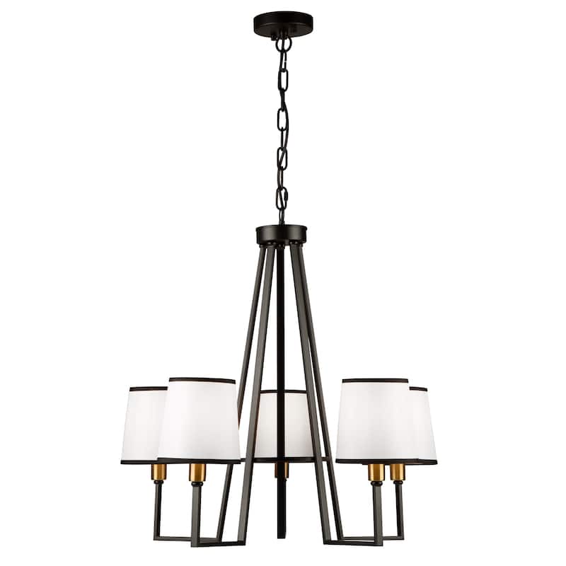 Coco 5 Light Chandelier Black and Gold