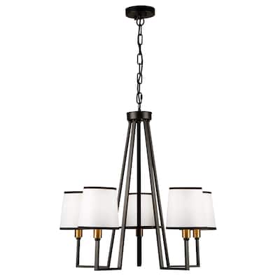 Coco 5 Light Chandelier Black and Gold