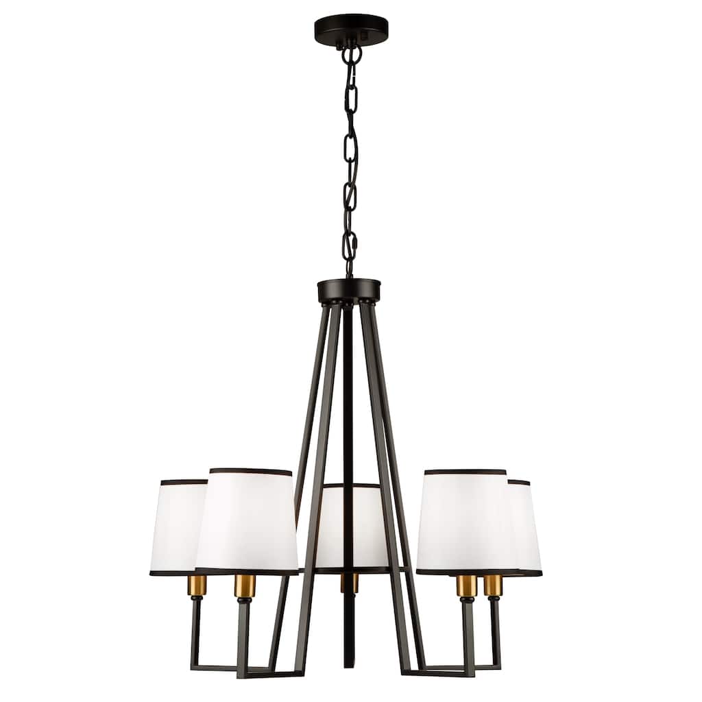 Coco 5 Light Chandelier Black and Gold