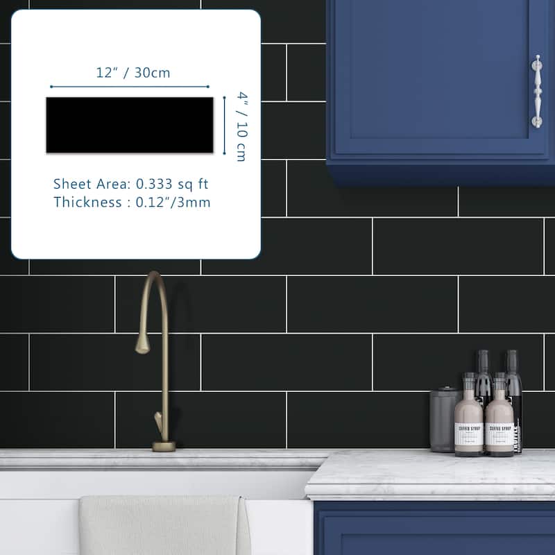 12"×4" Stone Composite Rectangular Mosaic Tile(30pcs)