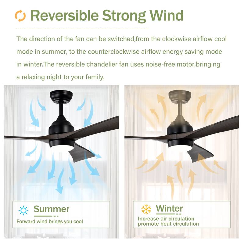 52" Ceiling Fan with Lights Remote Control,Quiet DC Motor 3 Blade Ceiling Fans 6 Speed Levels,Reversible Ceiling Fan