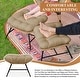 preview thumbnail 8 of 22, FINCATI Outdoor Wicker Ottoman (Set of 2) with Cushions Boho Patio Metal Frame Footrest for Porch, Balconies
