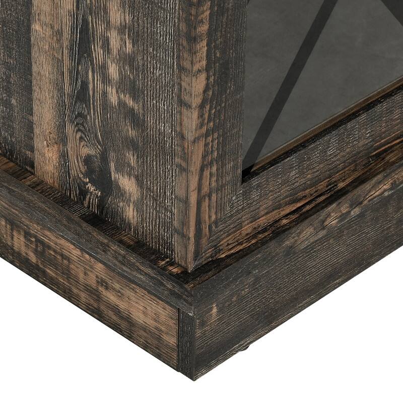 Moasis Farmhouse 59" TV Stands with 9 Drawers and Adjustable Shelves & Tempered Glass Doors