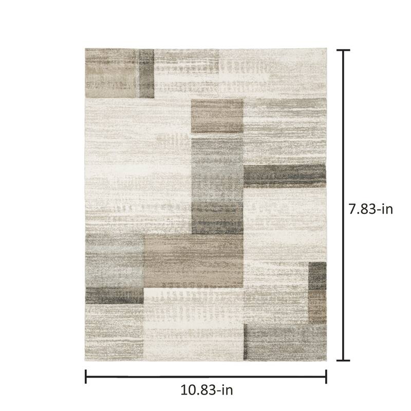 Bastia Carved Block Ivory/Gray Area Rug