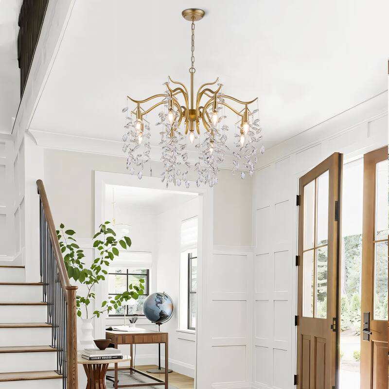 9-Light Modern Creative Personalized Golden-Finish glam Crystal Chandelier