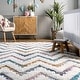 preview thumbnail 6 of 9, Nuloom Rumi High-Low Chevron Kids Tassel Area Rug